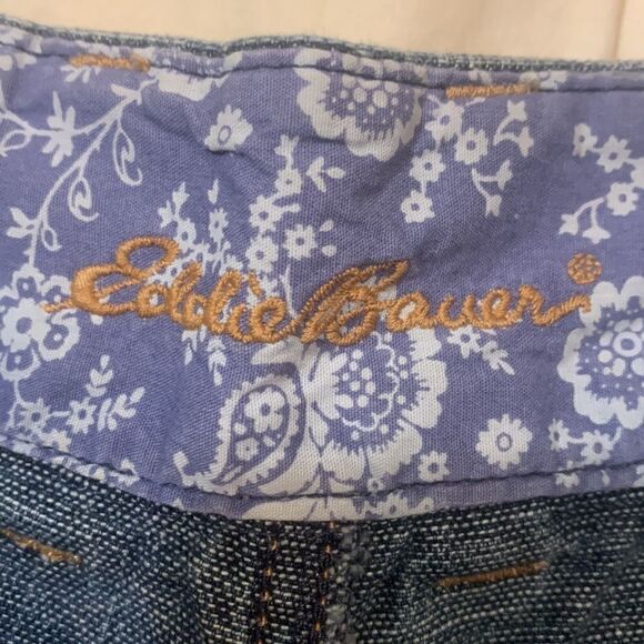 EDDIE BAUER, denim shorts, size 12 , cotton, 5 pocket, button over and zip up - Picture 2 of 12
